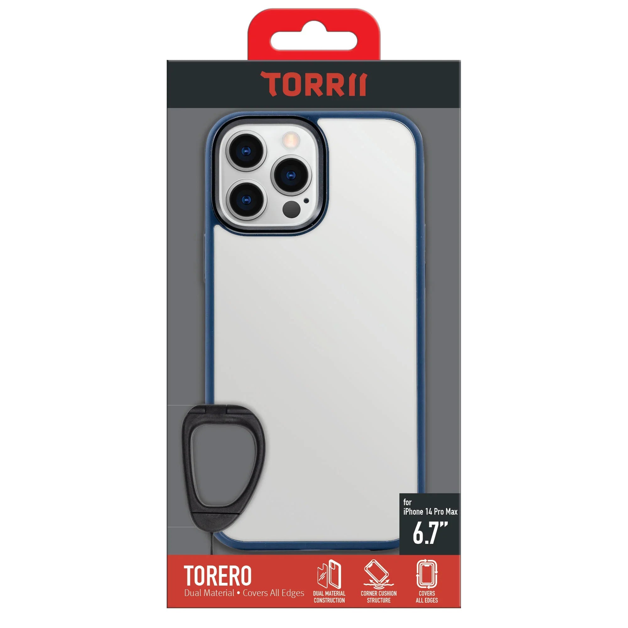 Torrii Torero Case Anti-Bacterial Coating For iPhone 14 Pro Max - Blue - Tashqila Torrii Torero Case Anti-Bacterial Coating For iPhone 14 Pro Max - Blue - Tashqila